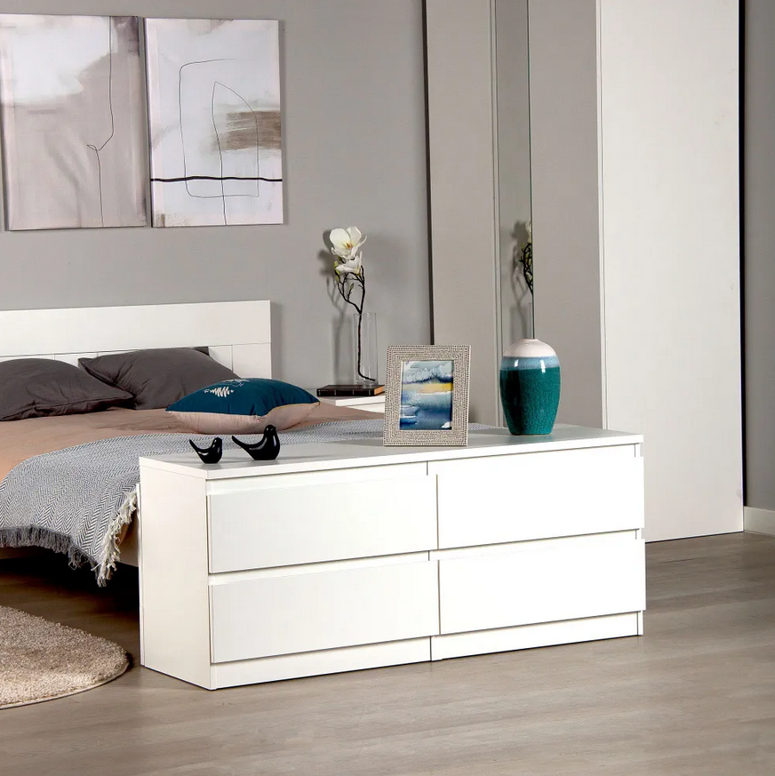 KASTOR/MALM тумба  4 ящика белая