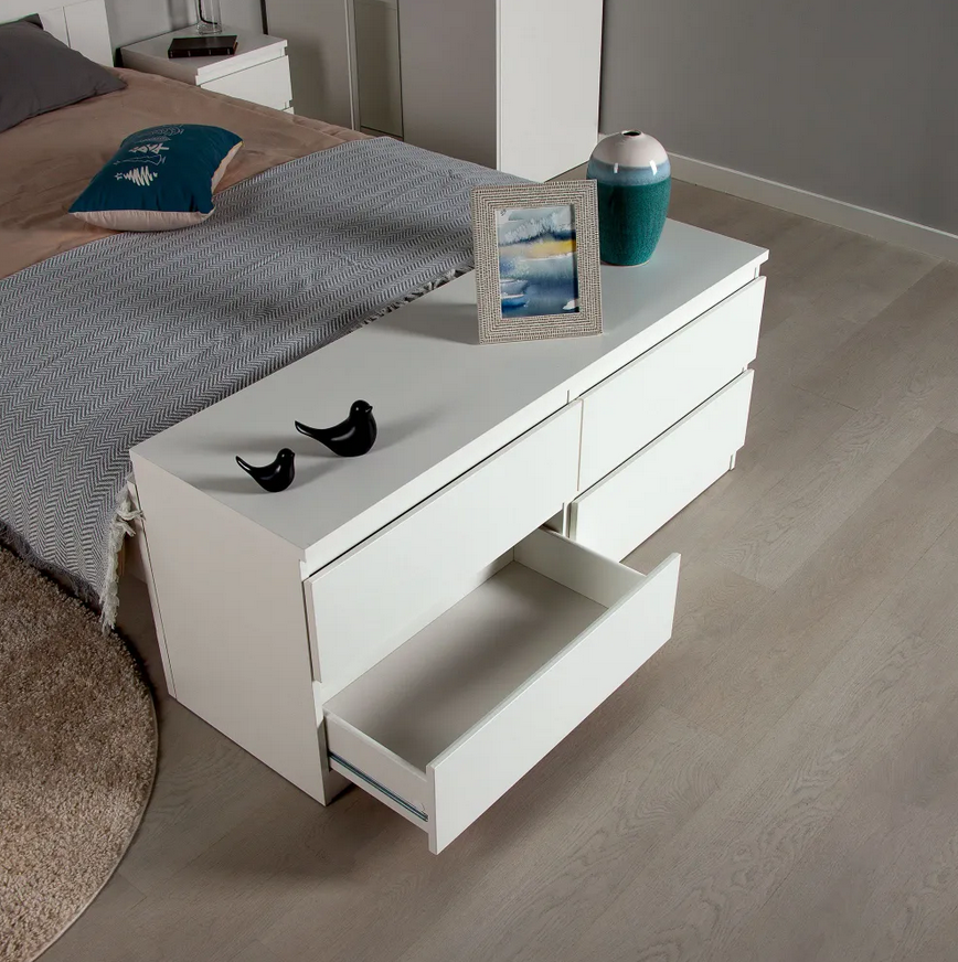 KASTOR/MALM тумба  4 ящика белая
