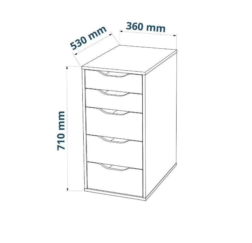 Стол ИНГАР 120*55 + 2 тумбы Ингар 5 серо-бирюзовый