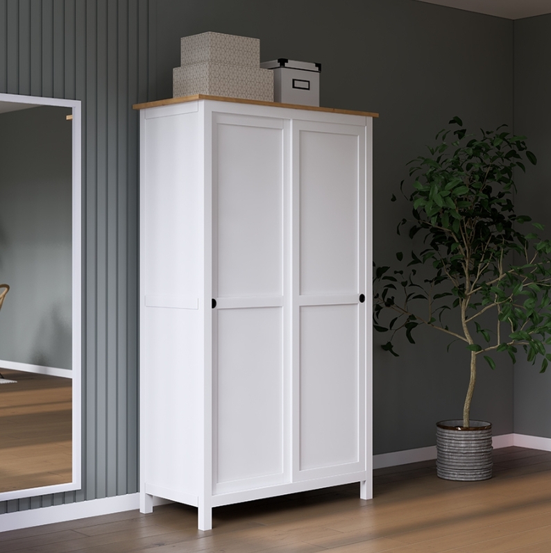 HEMNES ХЕМНЭС  КЫМÖР Шкаф с 2 дверями белый/натуральный