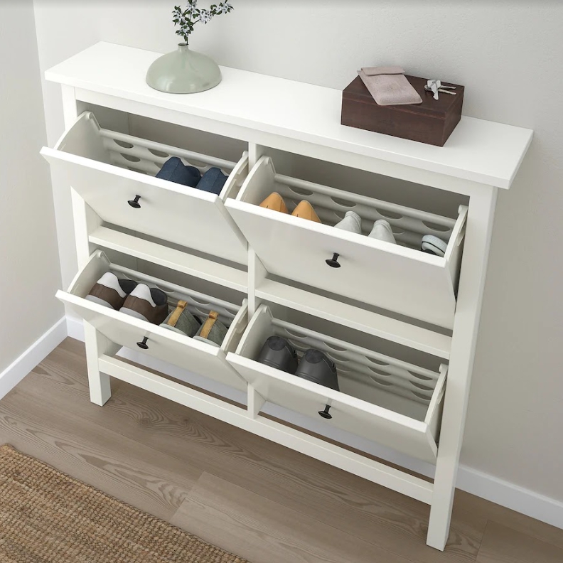 HEMNES ХЕМНЭС/MIRA галошница  4 отделения белая