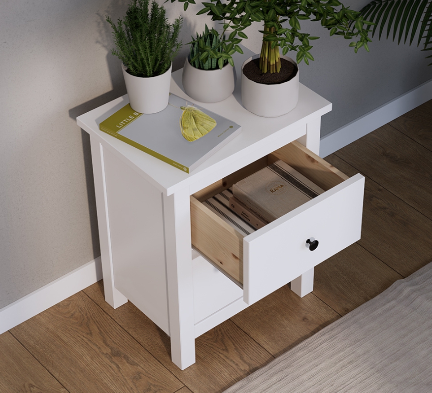 HEMNES ХЕМНЭС  КЫМÖР Комод 2 ящика белый - тумба прикроватная