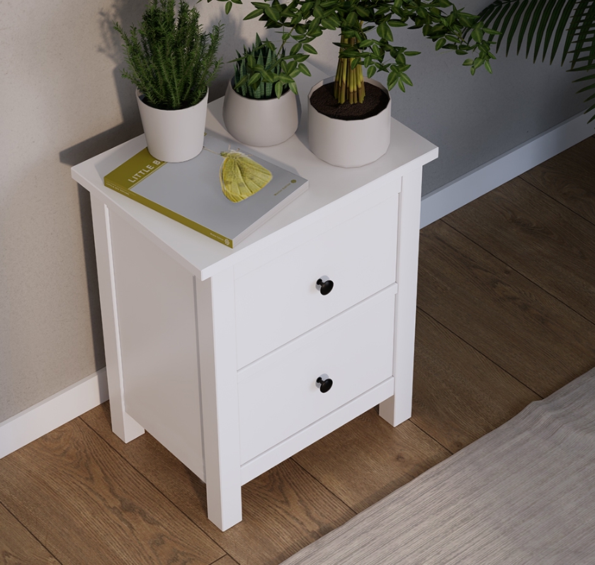 HEMNES ХЕМНЭС  КЫМÖР Комод 2 ящика белый - тумба прикроватная