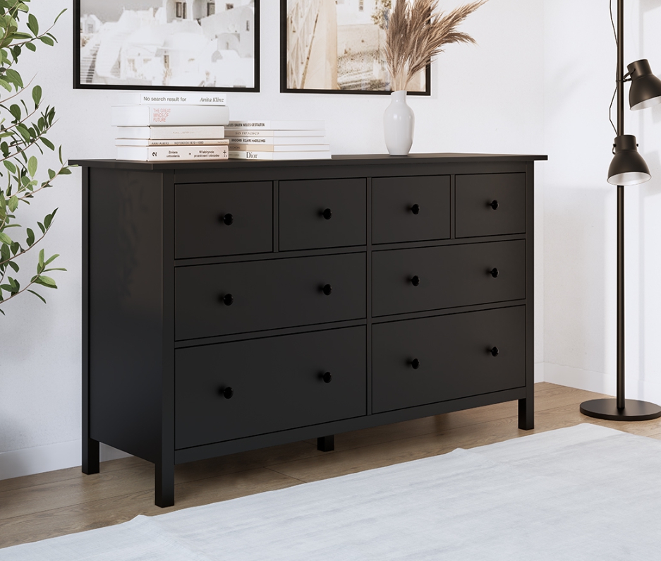 HEMNES ХЕМНЭС  КЫМÖР Комод 8 ящиков черный