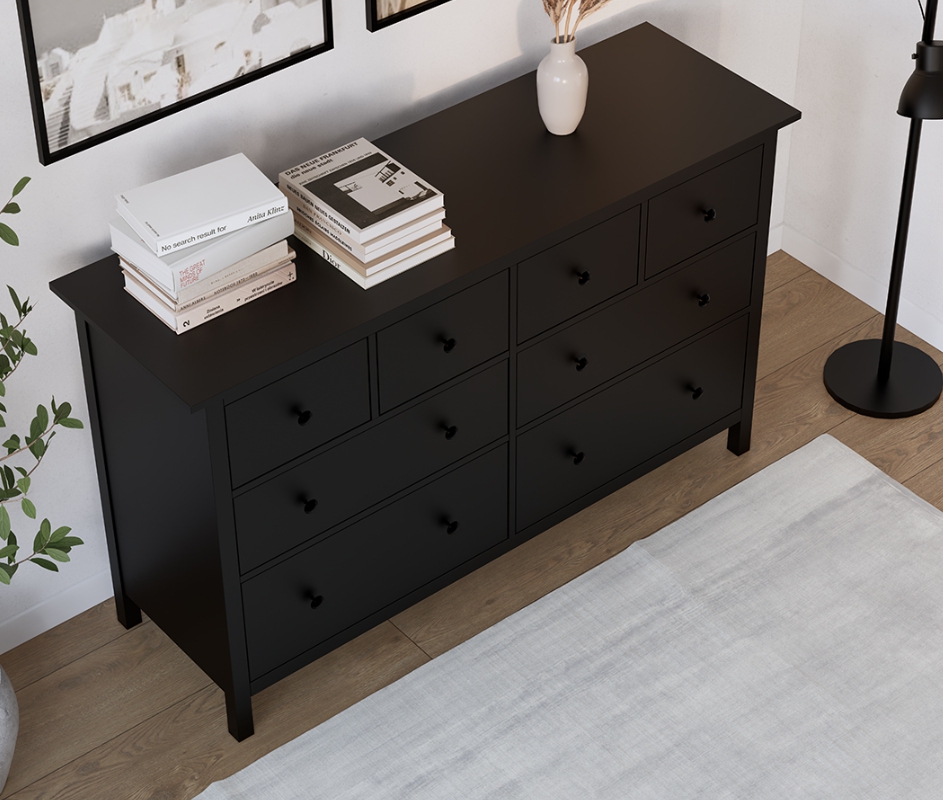 HEMNES ХЕМНЭС  КЫМÖР Комод 8 ящиков черный