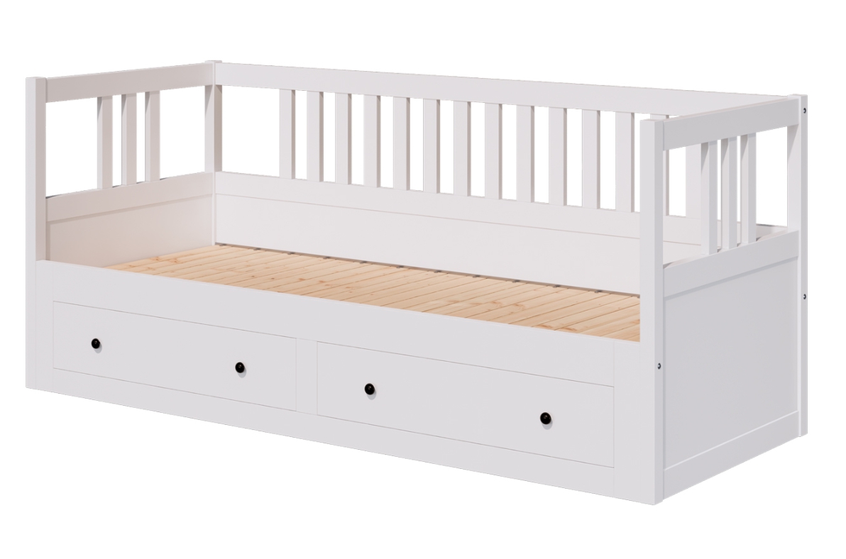HEMNES ХЕМНЭС  КЫМÖР кровать-кушетка с хранилищем с выдвижением 80x200 Белый
