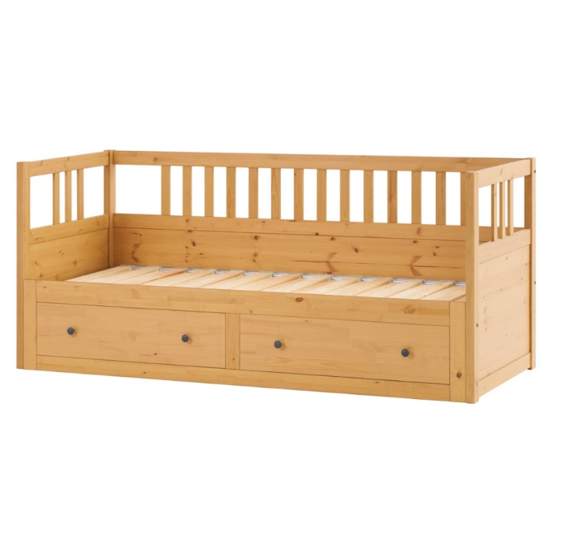 HEMNES ХЕМНЭС  КЫМÖР кровать-кушетка с хранилищем с выдвижением 80x200 Натуральный