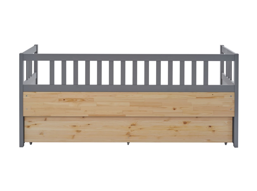 HEMNES ХЕМНЭС  КЫМÖР кровать-кушетка с хранилищем с выдвижением 80x200 Серый