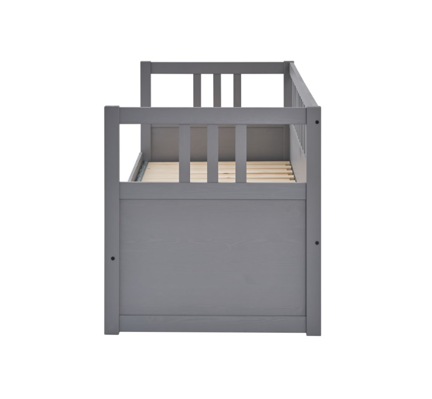 HEMNES ХЕМНЭС  КЫМÖР кровать-кушетка с хранилищем с выдвижением 80x200 Серый