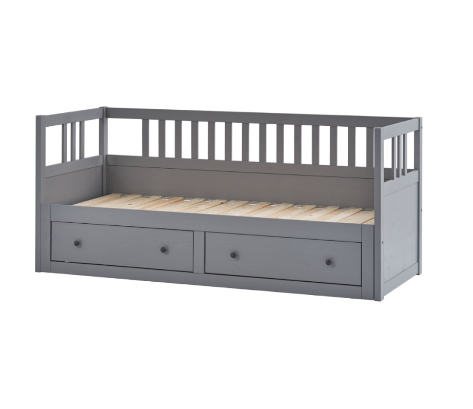 HEMNES ХЕМНЭС  КЫМÖР кровать-кушетка с хранилищем с выдвижением 80x200 Серый