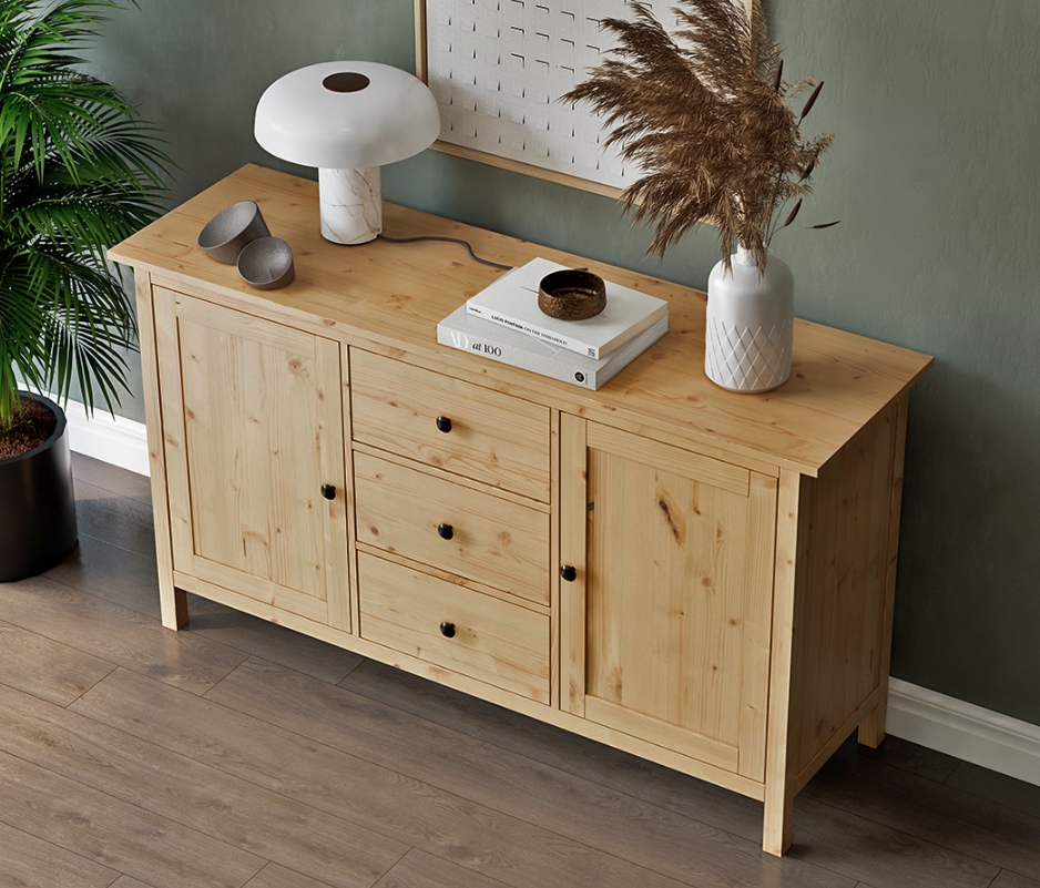 HEMNES ХЕМНЭС  КЫМÖР Сервант светло-коричневый