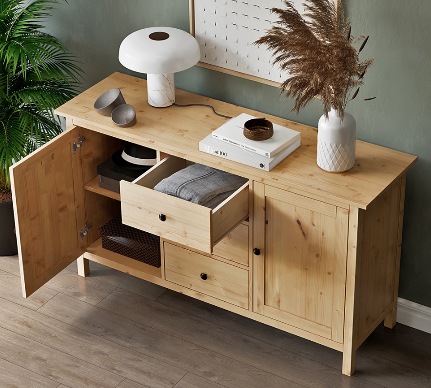 HEMNES ХЕМНЭС  КЫМÖР Сервант светло-коричневый