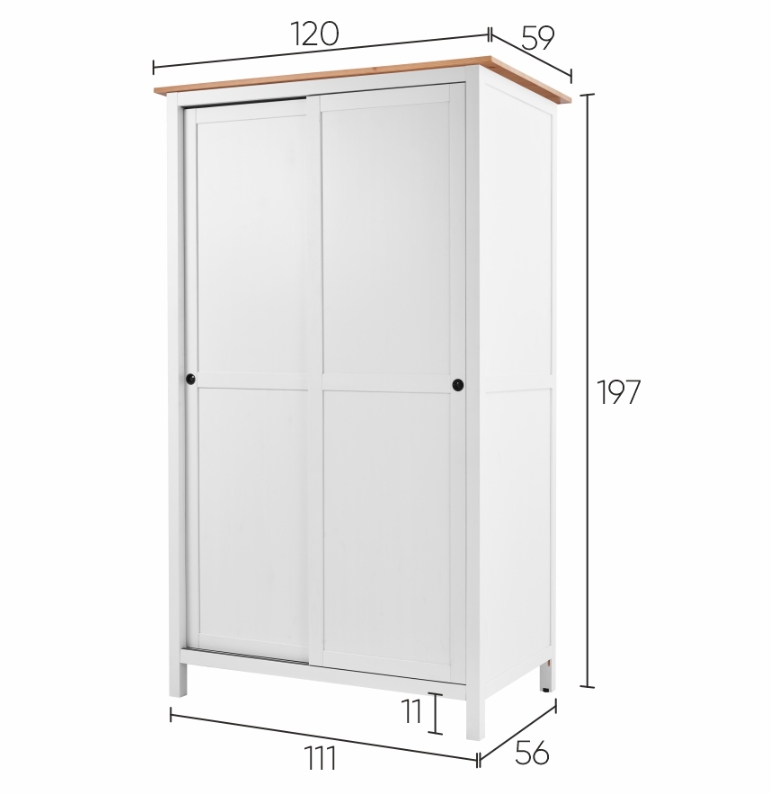 HEMNES ХЕМНЭС  КЫМÖР Шкаф с 2 дверями белый/натуральный