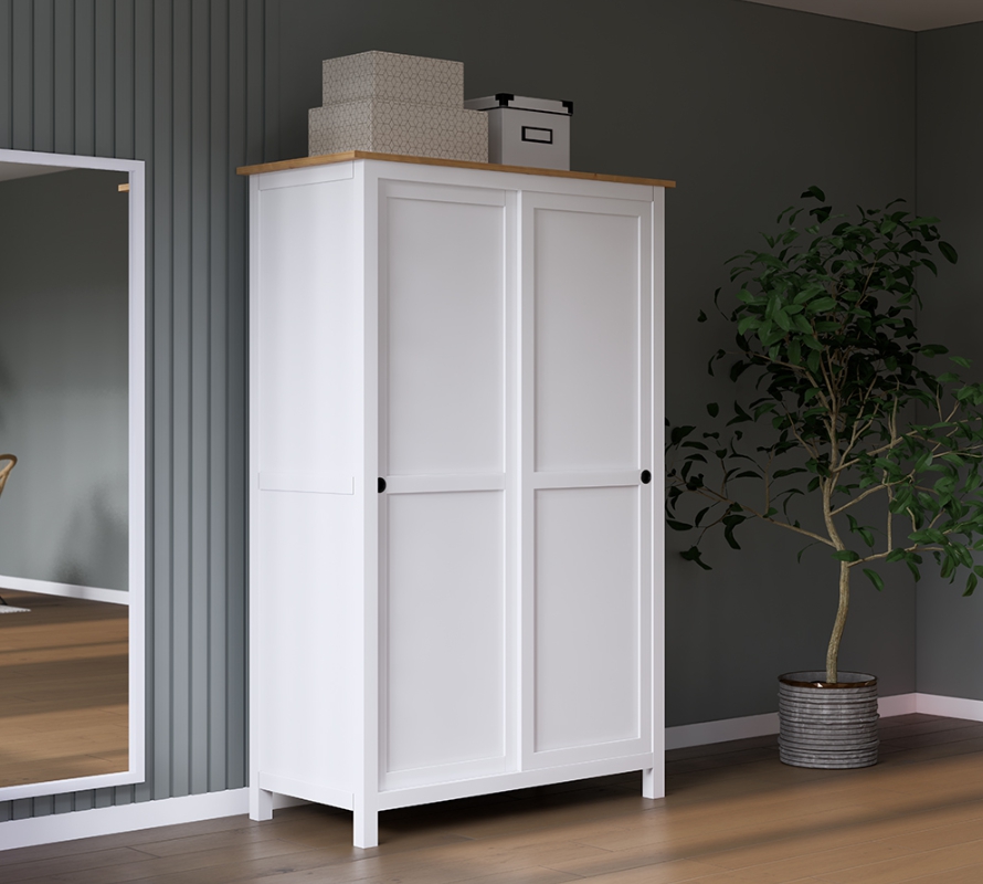 HEMNES ХЕМНЭС  КЫМÖР Шкаф с 2 дверями белый/натуральный