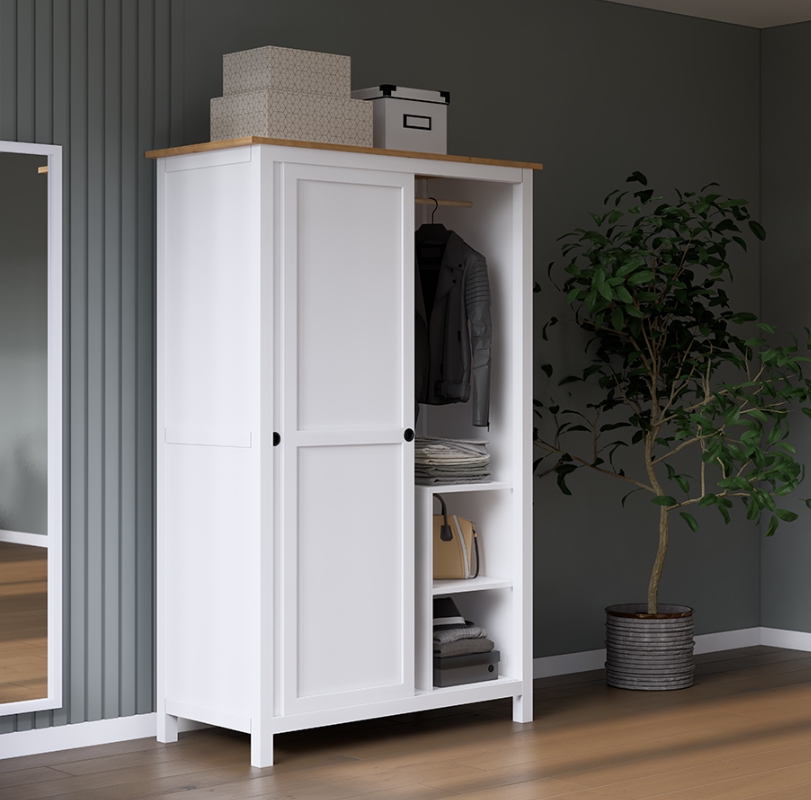 HEMNES ХЕМНЭС  КЫМÖР Шкаф с 2 дверями белый/натуральный