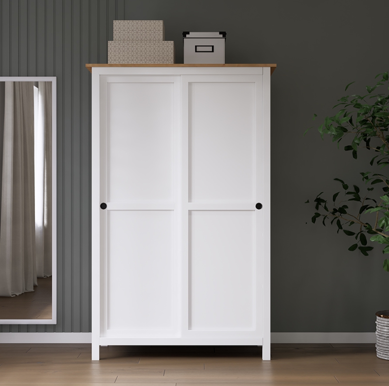 HEMNES ХЕМНЭС  КЫМÖР Шкаф с 2 дверями белый/натуральный