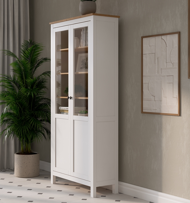 HEMNES ХЕМНЭС  КЫМÖР Шкаф с 2 дверями белый/светло-коричневый