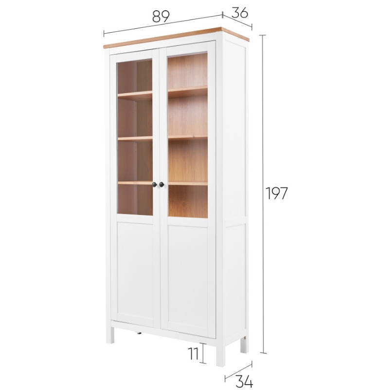 HEMNES ХЕМНЭС  КЫМÖР Шкаф с 2 дверями белый/светло-коричневый