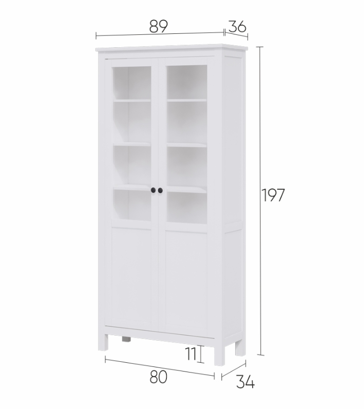 HEMNES ХЕМНЭС  КЫМÖР Шкаф с 2 дверями белый