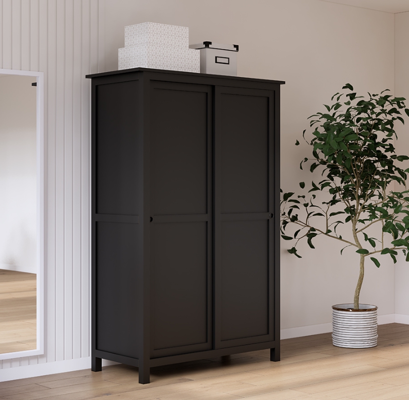HEMNES ХЕМНЭС  КЫМÖР Шкаф с 2 дверями черный