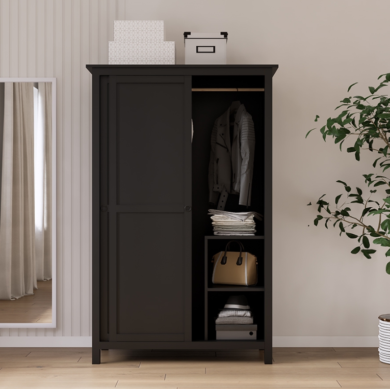 HEMNES ХЕМНЭС  КЫМÖР Шкаф с 2 дверями черный
