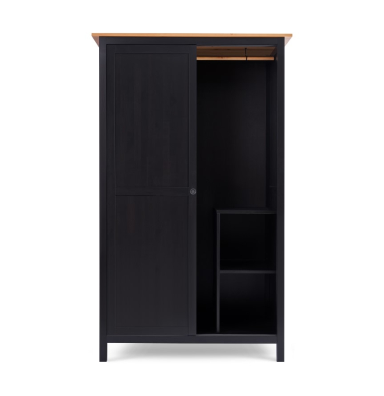 HEMNES ХЕМНЭС  КЫМÖР Шкаф с 2 дверями черный/светло-коричневый