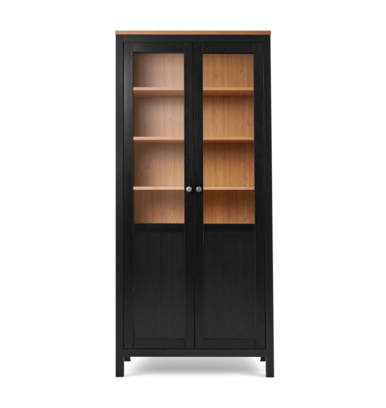 HEMNES ХЕМНЭС  КЫМÖР Шкаф с 2 дверями черный/светло-коричневый