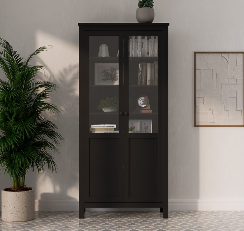 HEMNES ХЕМНЭС  КЫМÖР Шкаф с 2 дверями черный