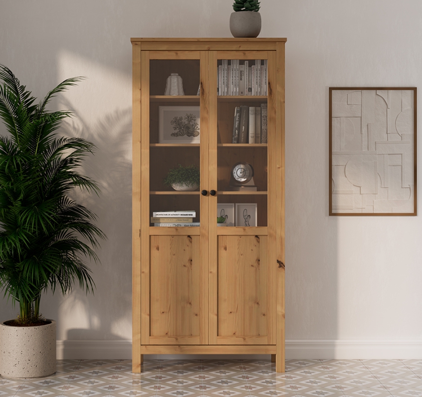 HEMNES ХЕМНЭС  КЫМÖР Шкаф с 2 дверями светло-коричневый