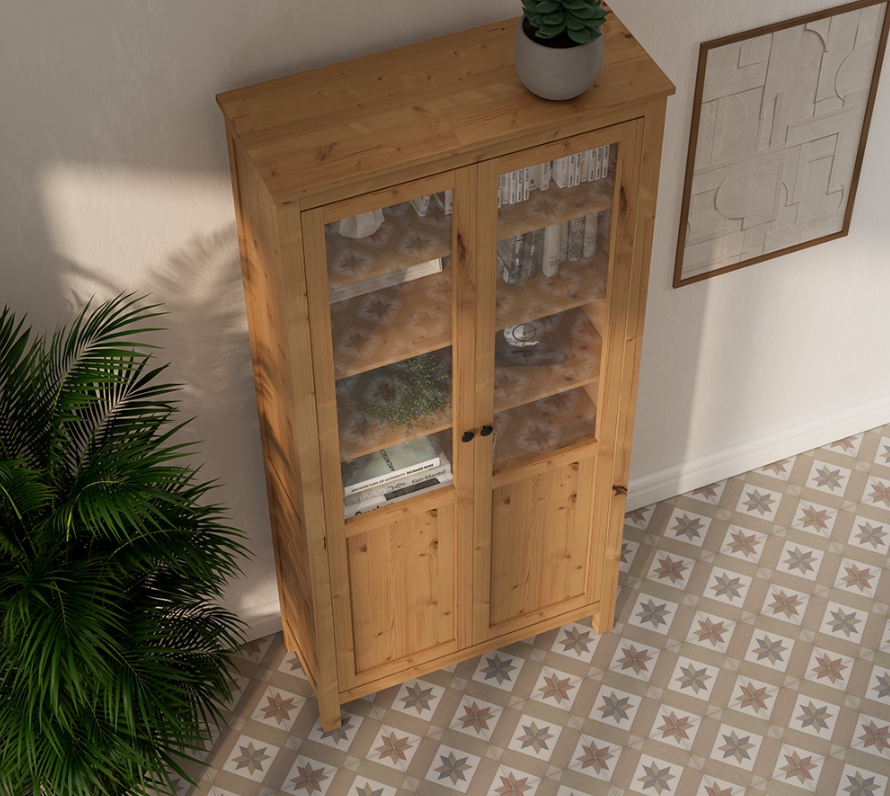 HEMNES ХЕМНЭС  КЫМÖР Шкаф с 2 дверями светло-коричневый
