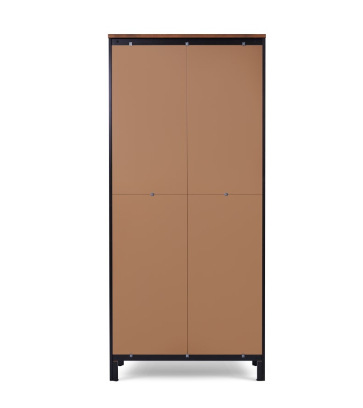 HEMNES ХЕМНЭС  КЫМÖР Шкаф-витрина с 2 дверями черный стекло