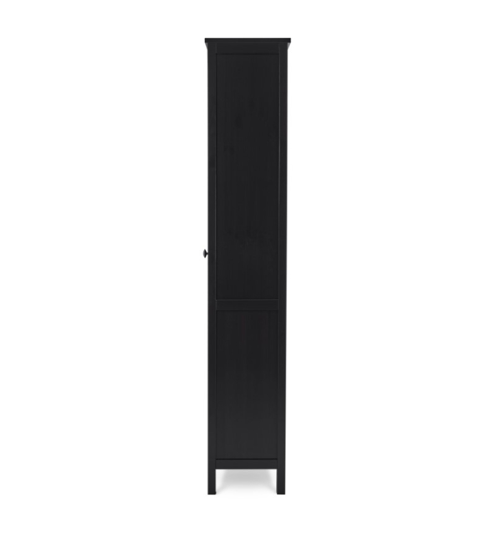 HEMNES ХЕМНЭС  КЫМÖР Шкаф-витрина с 2 дверями черный стекло