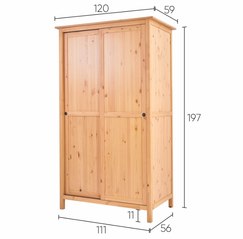 HEMNES ХЕМНЭС  КЫМÖР Шкаф с 2 дверями натуральный