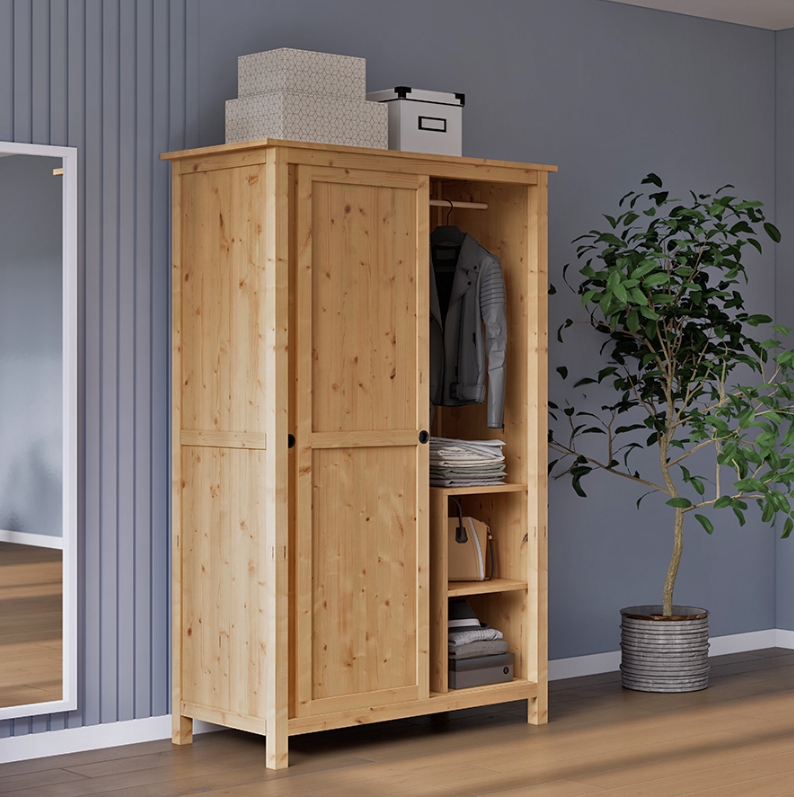 HEMNES ХЕМНЭС  КЫМÖР Шкаф с 2 дверями натуральный