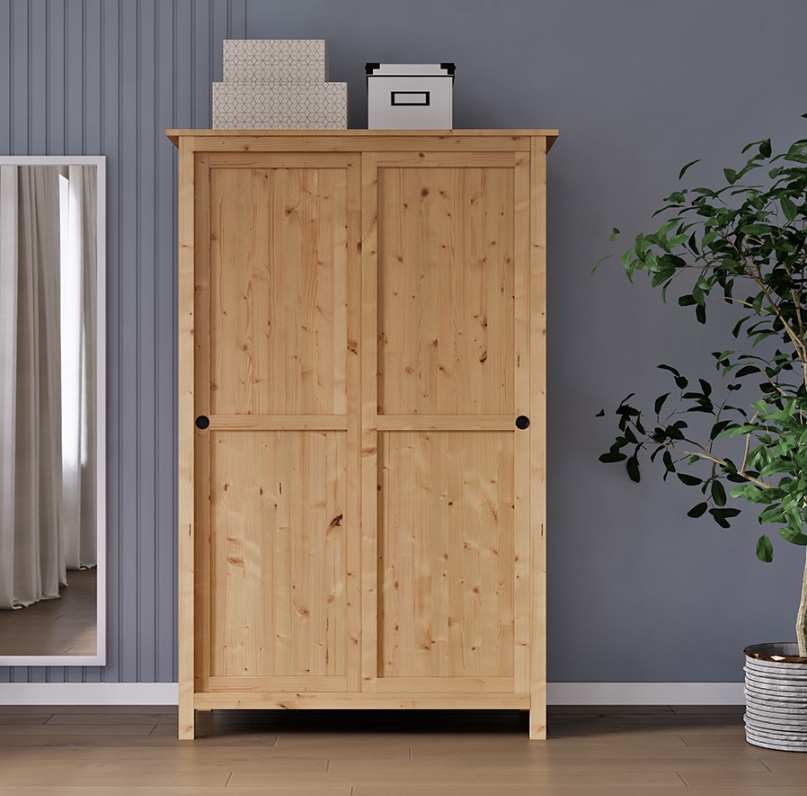 HEMNES ХЕМНЭС  КЫМÖР Шкаф с 2 дверями натуральный