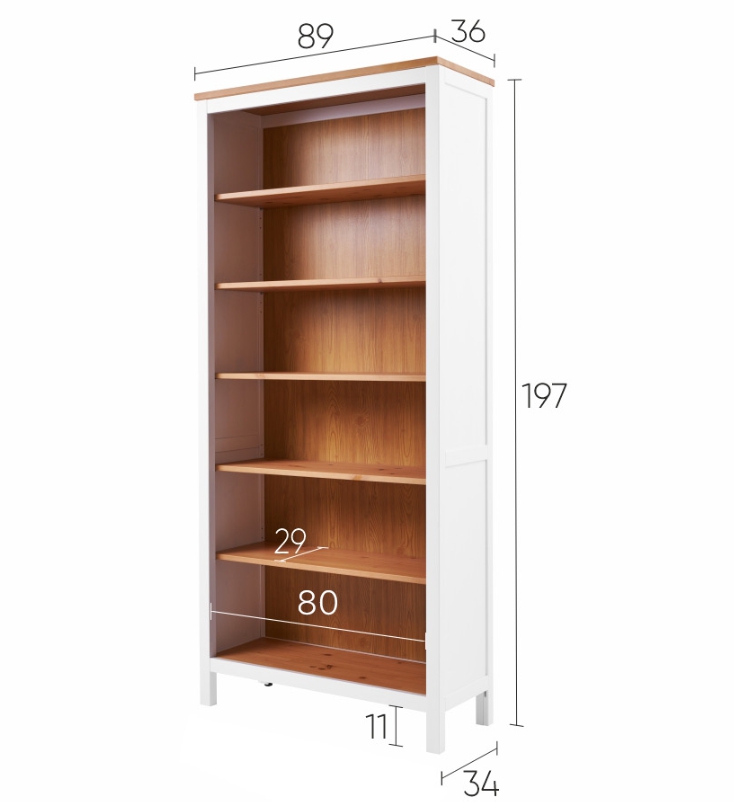 HEMNES ХЕМНЭС  КЫМÖР стеллаж белый/светло-коричневый ширина 90 см