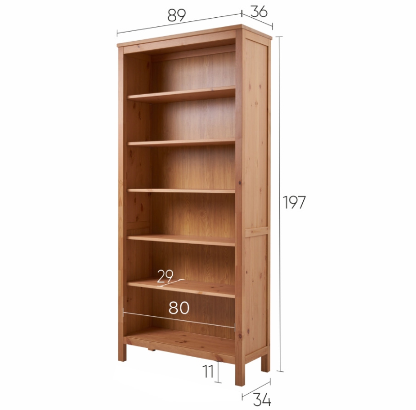 HEMNES ХЕМНЭС  КЫМÖР стеллаж ширина 90 см светло-коричневый
