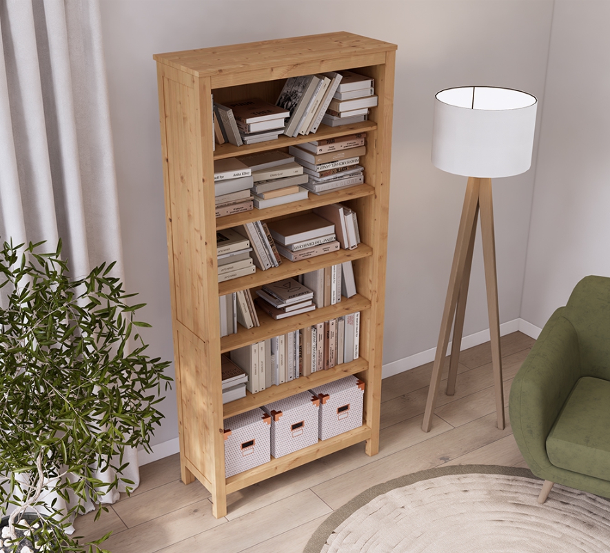 HEMNES ХЕМНЭС  КЫМÖР стеллаж ширина 90 см светло-коричневый