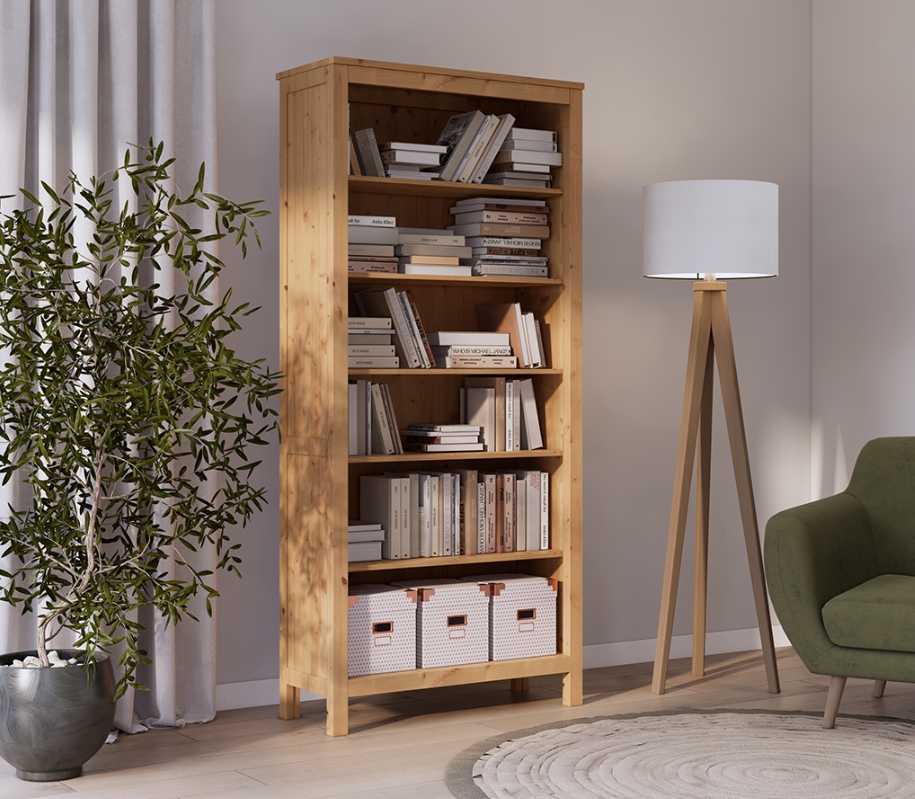HEMNES ХЕМНЭС  КЫМÖР стеллаж ширина 90 см светло-коричневый