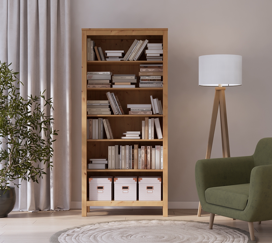 HEMNES ХЕМНЭС  КЫМÖР стеллаж ширина 90 см светло-коричневый
