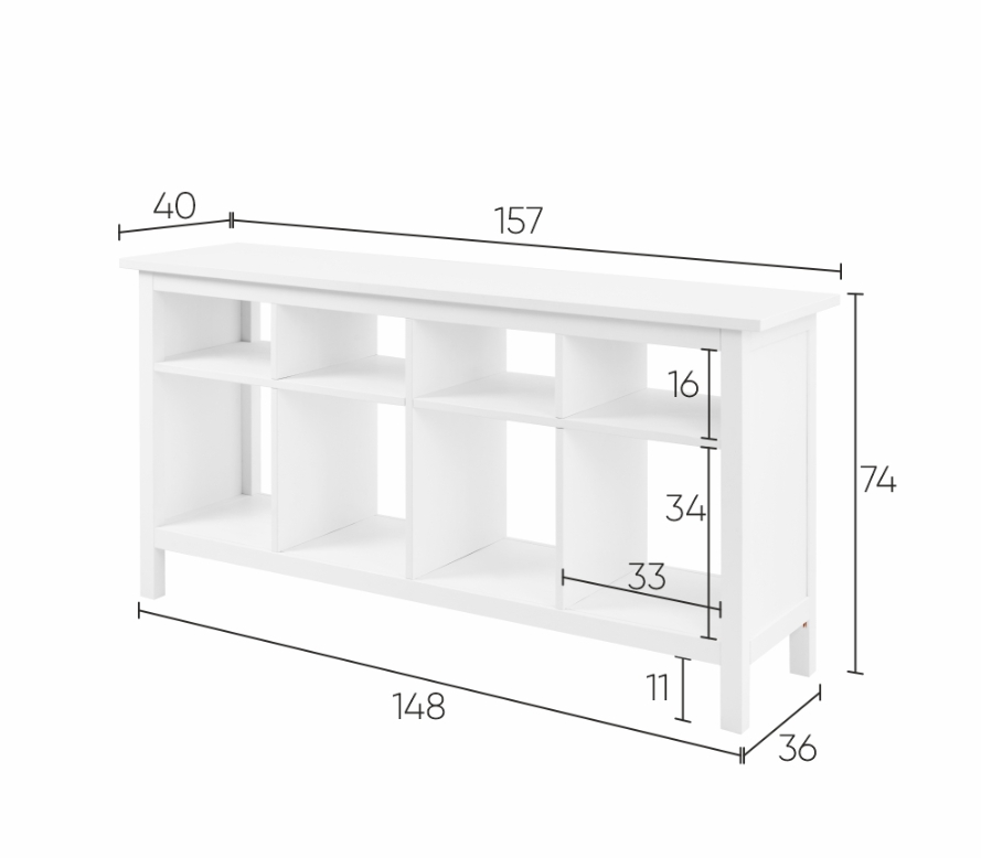 HEMNES ХЕМНЭС  КЫМÖР Стол-консоль белый