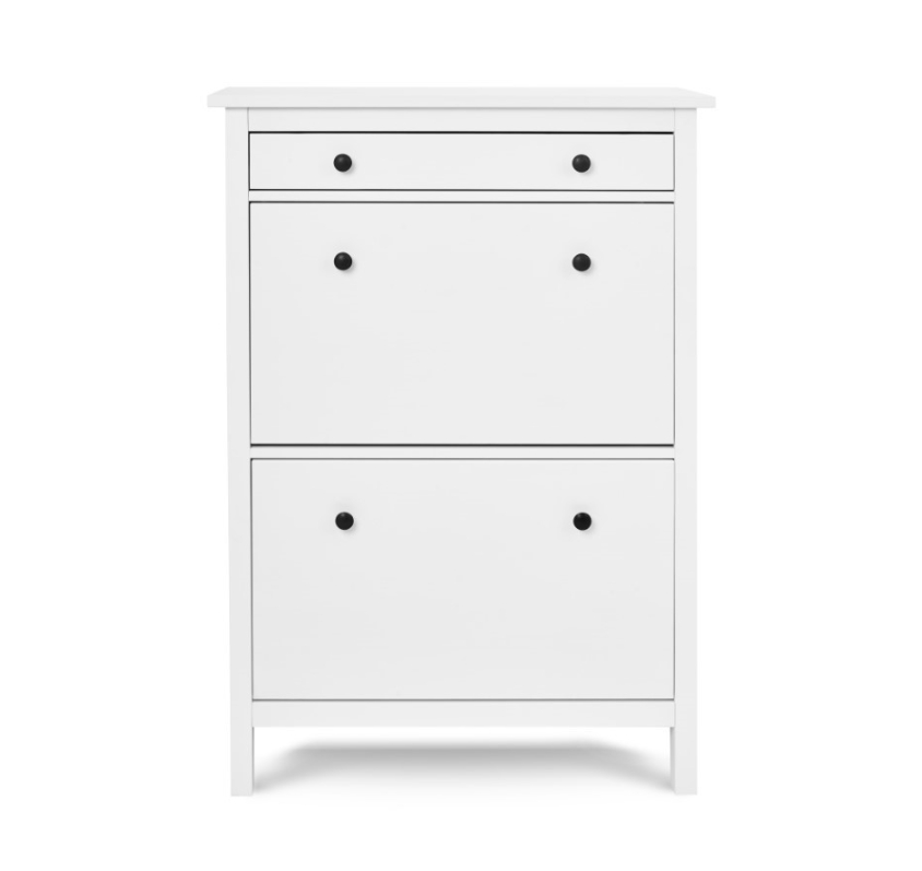HEMNES ХЕМНЭС  КЫМÖР Тумба для обуви белая 2 отделения и ящик