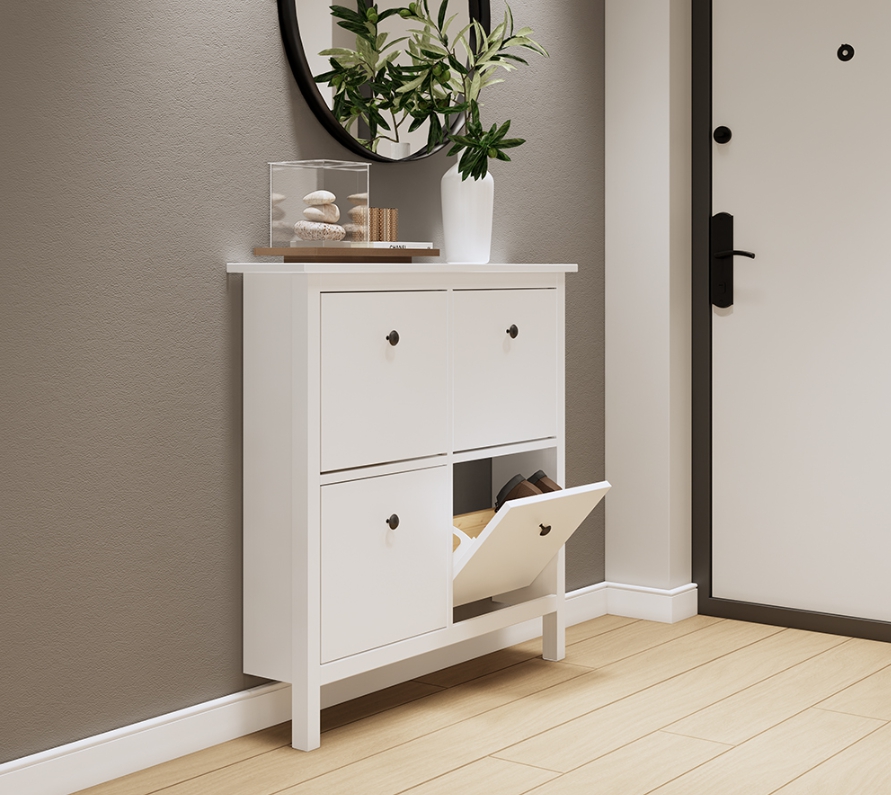 HEMNES ХЕМНЭС  КЫМÖР Тумба для обуви белая 4 отделения