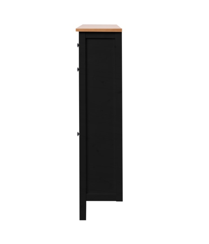 HEMNES ХЕМНЭС  КЫМÖР Тумба для обуви черный/светло-коричневый 2 отделения и ящик
