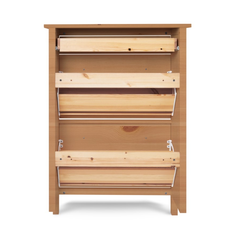 HEMNES ХЕМНЭС  КЫМÖР Тумба для обуви светло-коричневая 2 отделения и ящик