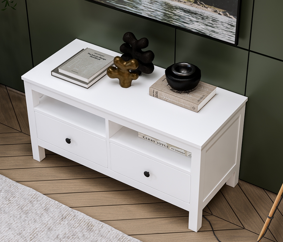 HEMNES ХЕМНЭС  КЫМÖР Тумба ТВ белая 2 ящика 124 см