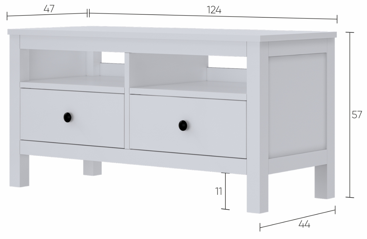 HEMNES ХЕМНЭС  КЫМÖР Тумба ТВ белая 2 ящика 124 см