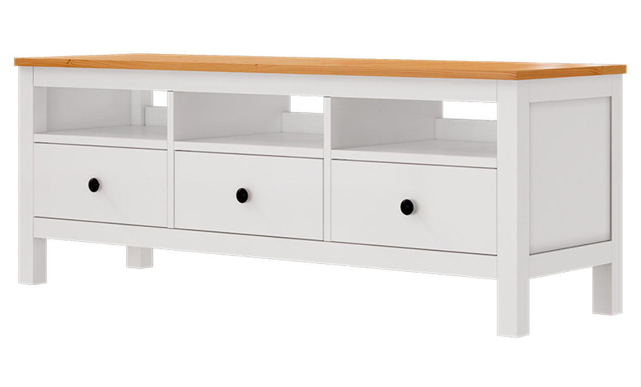 HEMNES ХЕМНЭС  КЫМÖР Тумба ТВ белый/натуральный 3 ящика 183 см