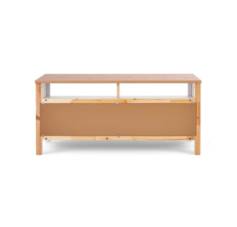 HEMNES ХЕМНЭС  КЫМÖР Тумба ТВ белая/светло-коричневая 2 ящика 124 см