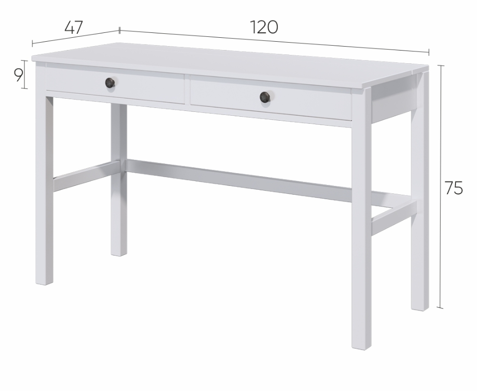 HEMNES ХЕМНЭС  КЫМОР Стол c 2 ящиками белый